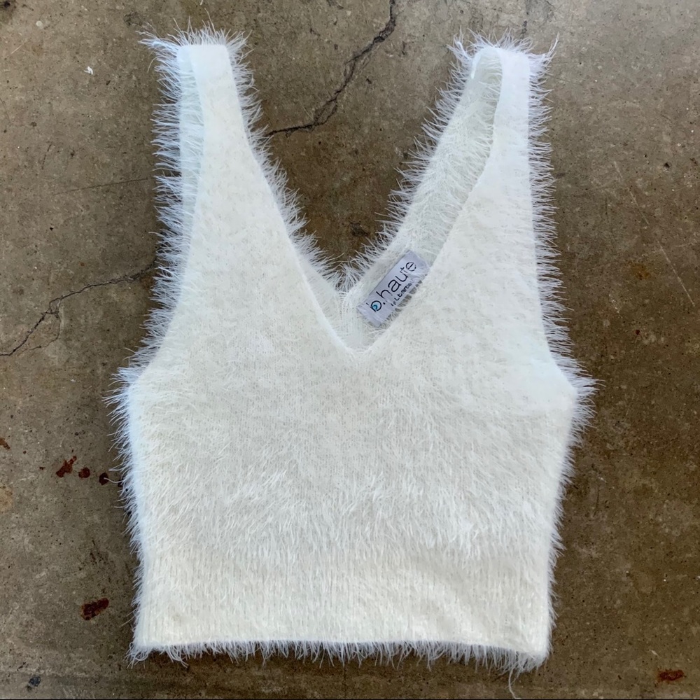 **SOLD** B. HAUTE “Fuzzy Crop Top”